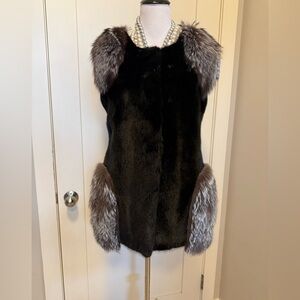 LEVINSKY Danish Copenhagen ROYAL SAGA MINK+FOX FUR VEST 40/S-M $4995 STUNNING